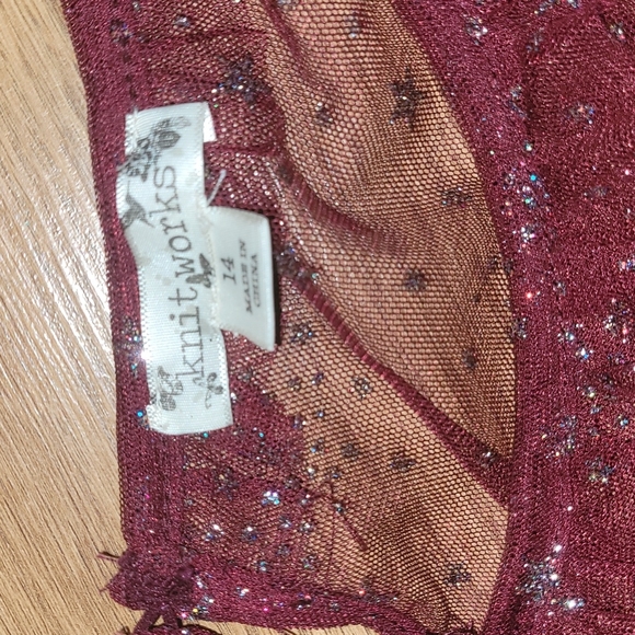 New Knitworks Burgundy 2 piece dress set size 14 - Picture 8 of 12